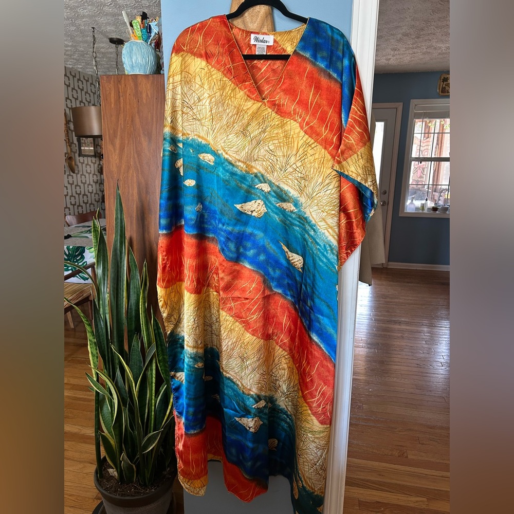 Vintage Vibrant Multicolor Winlar Caftan Dress
